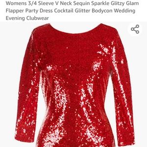 Red sequin dress